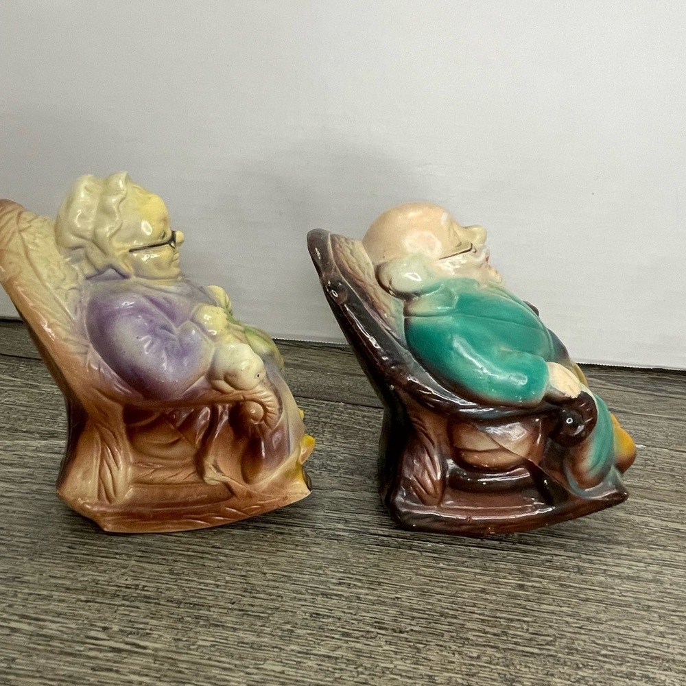 Vintage Retirement Fund blow mold piggy banks.Hong Kong. Used. - Picture 6 of 14
